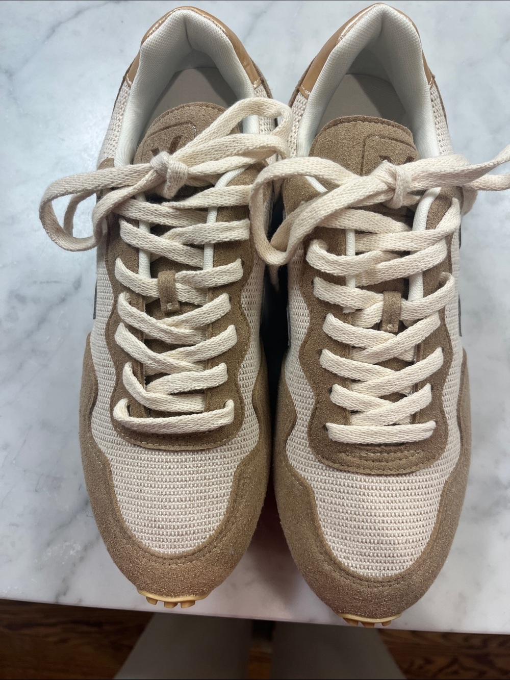Veja Women's Sneakers in Cream and Beige Suede